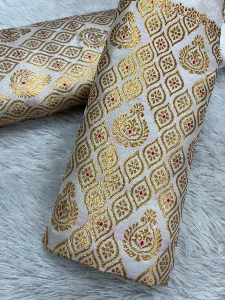 Golden Jari  Poly Silk Mekhela Sador Premium Poly 